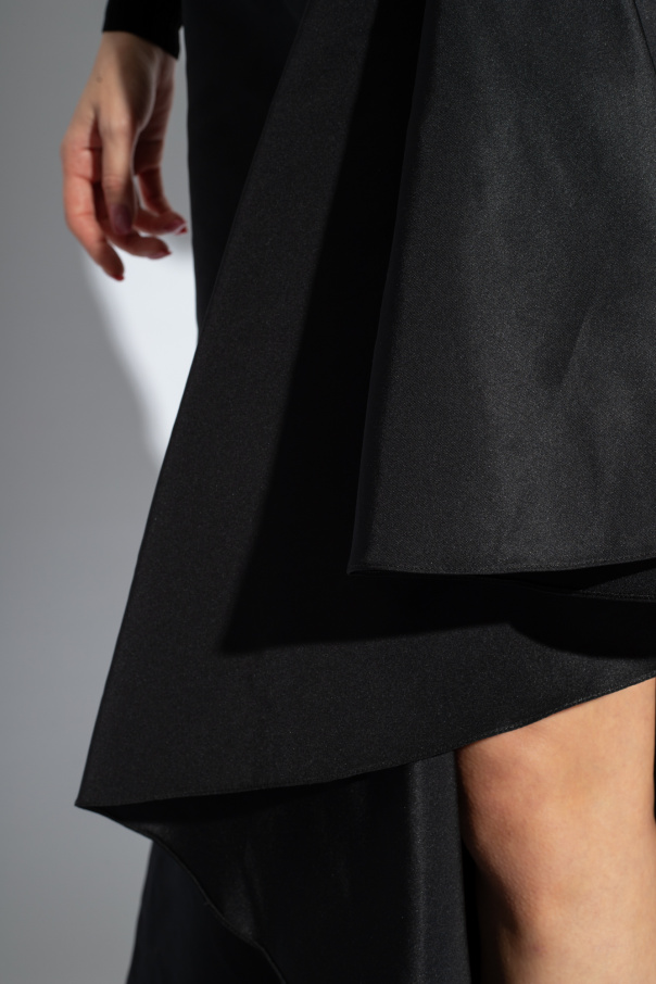 ワンピース ALEXANDER MCQUEEN Women Mid Skirts 758519Q1A6G1160 Black Alexander McQueen - One-shoulder midi dress Alexander McQueen